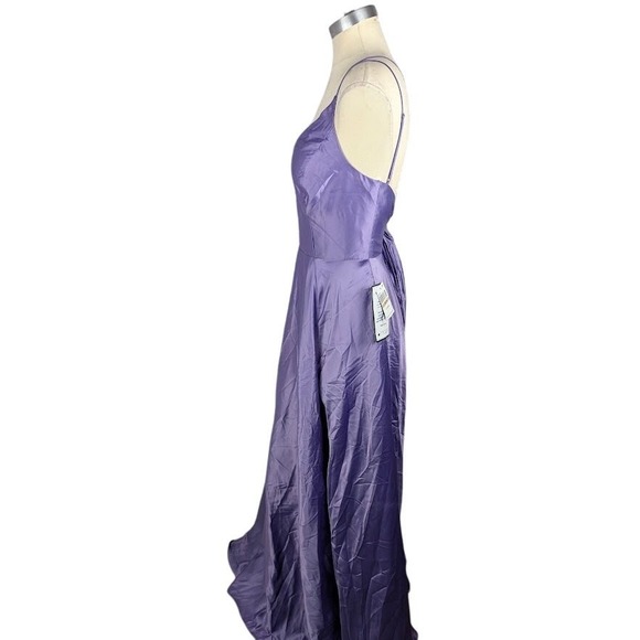 B Darlin Juniors' Satin a-Line Gown Dark Lavender Size 15/16‎ - Picture 3 of 5